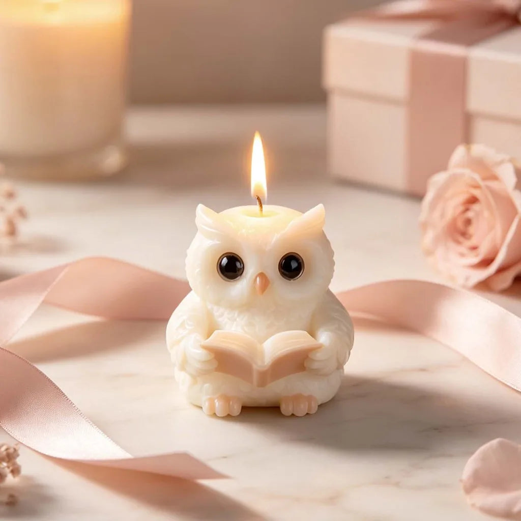 3D Cute Cartoon Reading Owl Shaped Silicone Candle Molds Aromatherapy Soap Resin Plaster Mold DIY Craft Home Decor Oasis Select