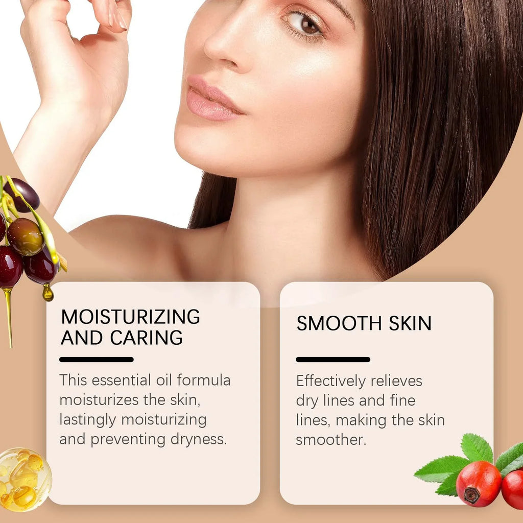 Moisturizing Squalane Rosehip Face Oil Lifting Firming Fade Fine Lines Smoothing Nourishing Skin Rejuvenation Facial Care Oil Oasis Select