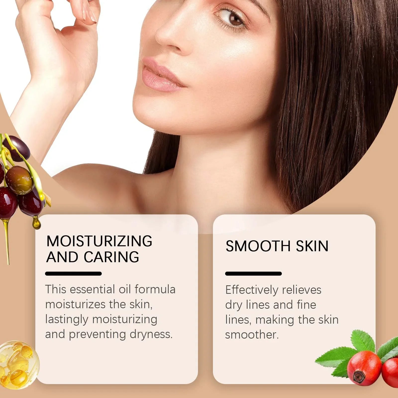 Moisturizing Squalane Rosehip Face Oil Lifting Firming Fade Fine Lines Smoothing Nourishing Skin Rejuvenation Facial Care Oil Oasis Select