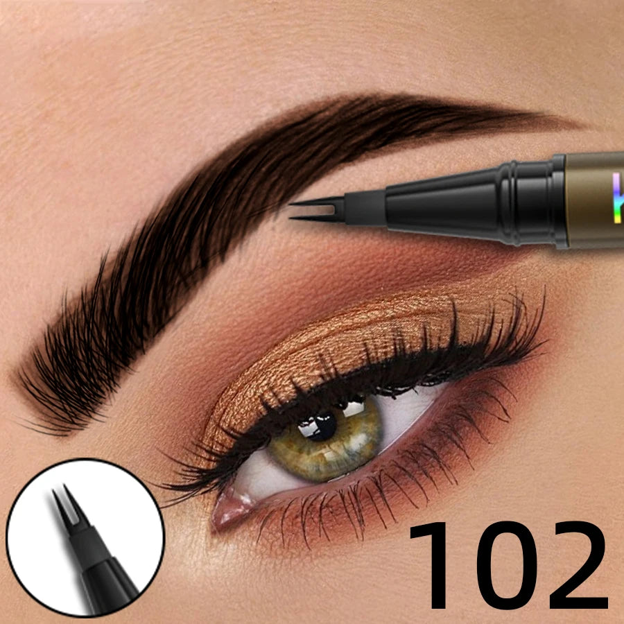 KAFURUX 8-Color Waterproof Microblading Eyebrow Pen – 2-Fork Tip