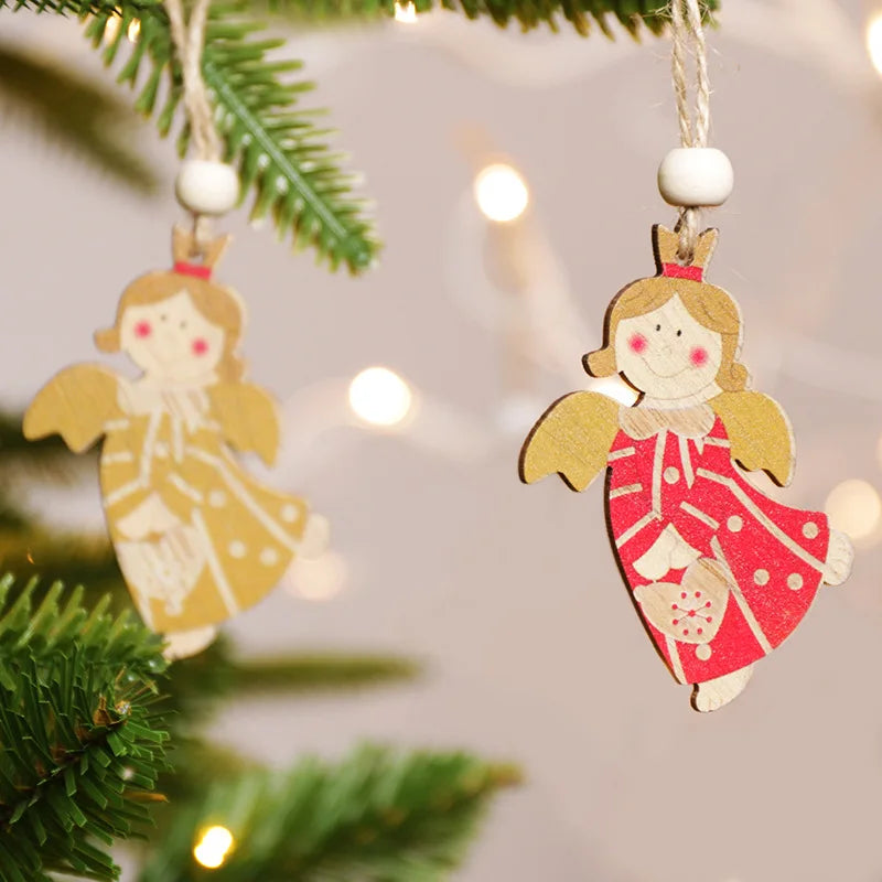 Christmas Decorations Wooden Elderly Snowman Combination Hanging Christmas Tree Pendant Oasis Select