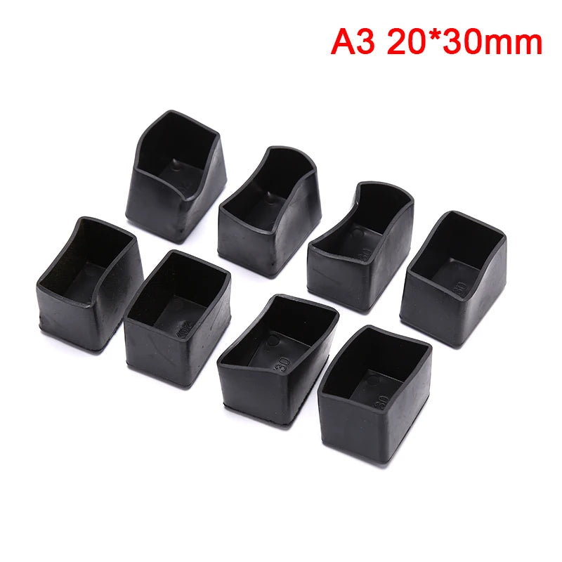 8pcs Rectangle Silicone Chair Leg Caps Non-slip Table Foot Cover Socks Protector Oasis Select
