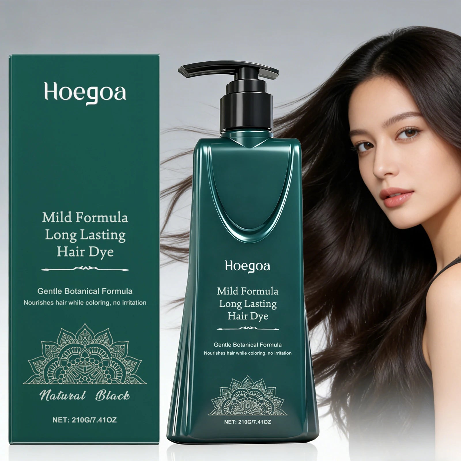 Herbal Hair Darkening Shampoo Hair Coloring Cream for Gray White Hair Coverage Long-Lasting Color Repair Damaged Hair Dyed Care Oasis Select