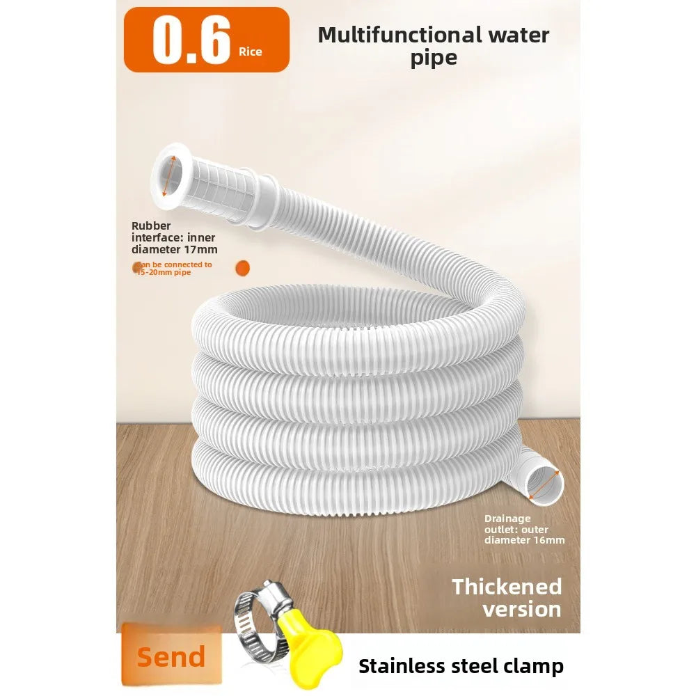 Drain Waste Hose Extension Set with Hose Clamps for Washing Machine Dishwasher 70/150cm Drain Pipe Washing Machine Accessories Oasis Select 0.6m
