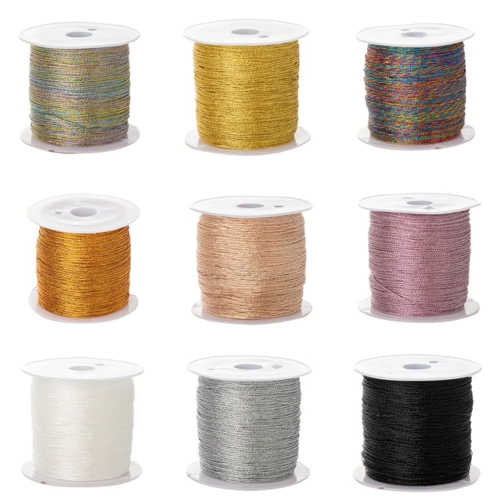 0.4mm 50m Crafts Nylon Cord For Jewelry Making Beading Braided Nylon Satin String for Bracelets Rattail Trim Chinese Knot Oasis Select