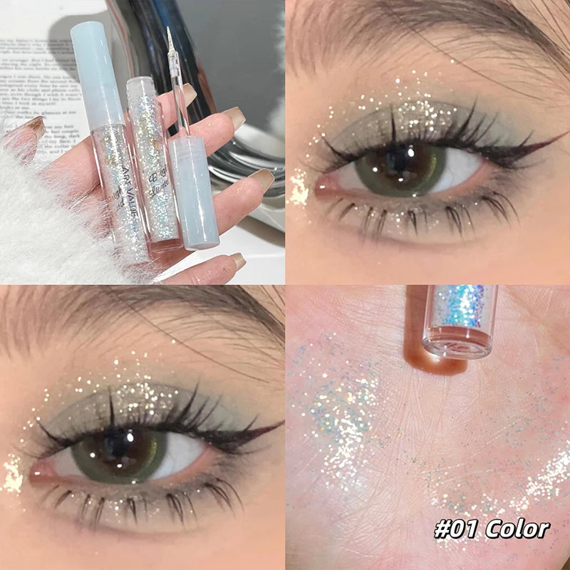 ART VALUE 5-Pc Liquid Glitter Eyeshadow Set – Shimmer & Pearl