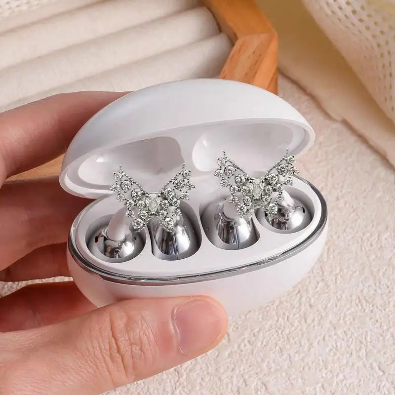 Sparkly Rhinestone Zircon Butterfly Earbud Accessory 1Pc Glitter Bling Decor for Wireless Earbuds Prom Party Outfit Accessory Oasis Select