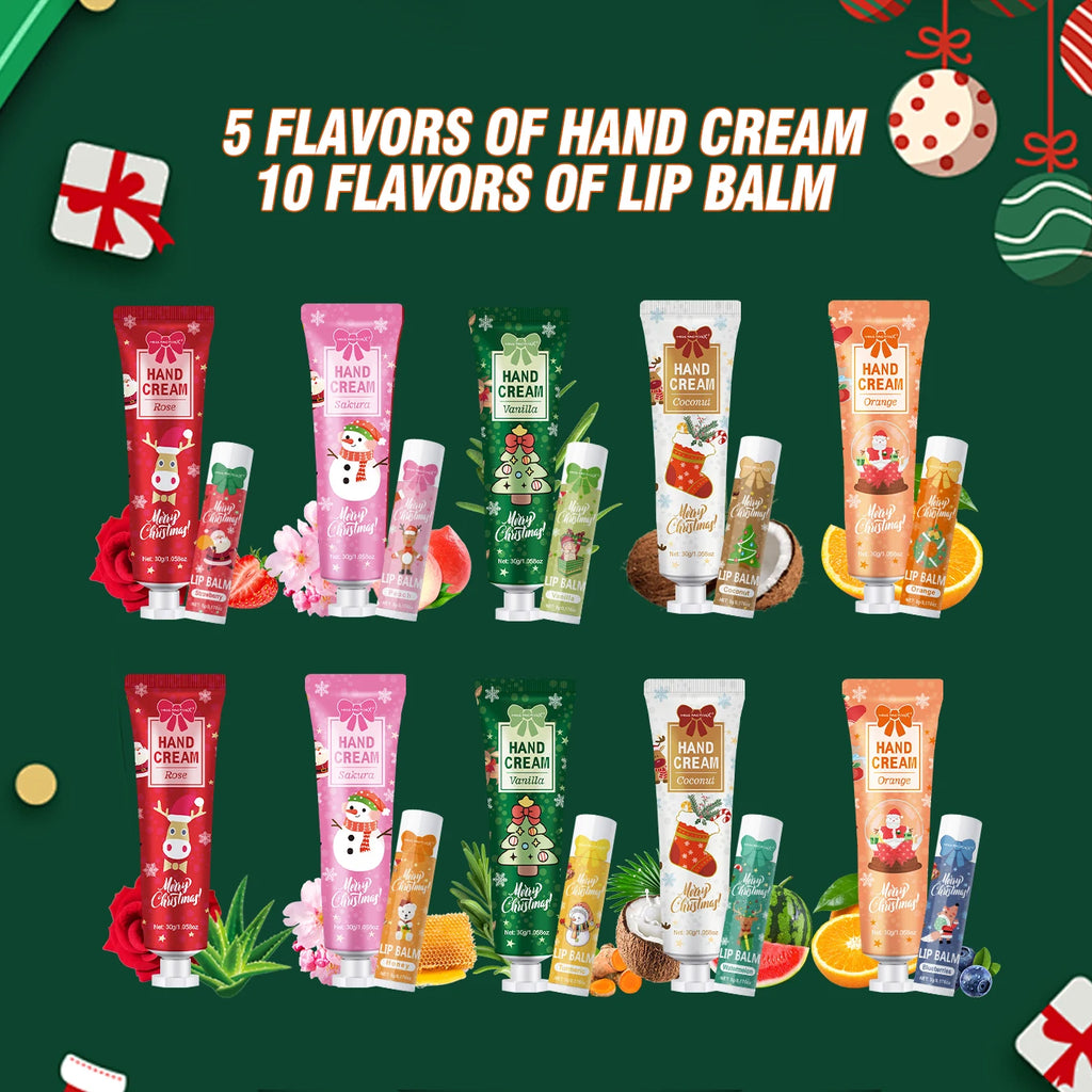Christmas gift set distribution 120PCS/box in bulk, lip balm in bulk, hand cream in bulk, Christmas cards, gift gauze bags Oasis Select
