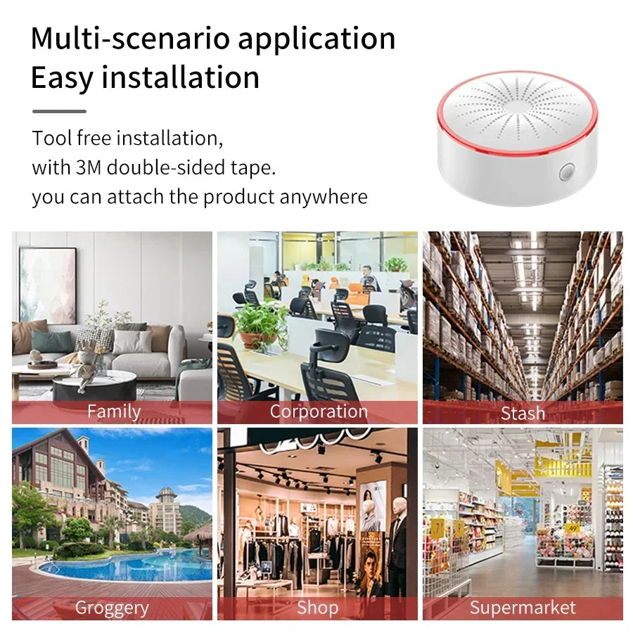 Tuya WiFi Zigbee Smart Siren Alarm 100dB – Alexa Compatible Smart Siren Alarm Oasis Select