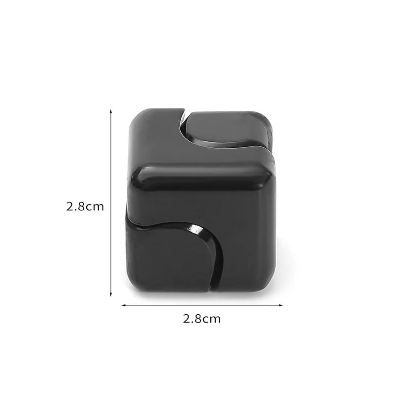 Metal Cube Spinner Fidget Toy Fingertips 3D Puzzle Gyro Gear Sensory Anti Stress Relief Educational Games for Kids Adults Oasis Select black