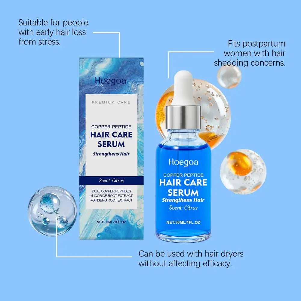 Copper Peptide Hair Growth Serum Hair Dense Prevent Hair Loss Nourishing Scalp Hair Root Smooth Reduce Dry Damage Hair Repair Oasis Select