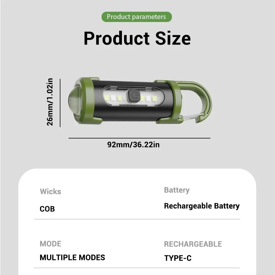 Rechargeable LED Keychain Flashlight – Waterproof Mini Torch