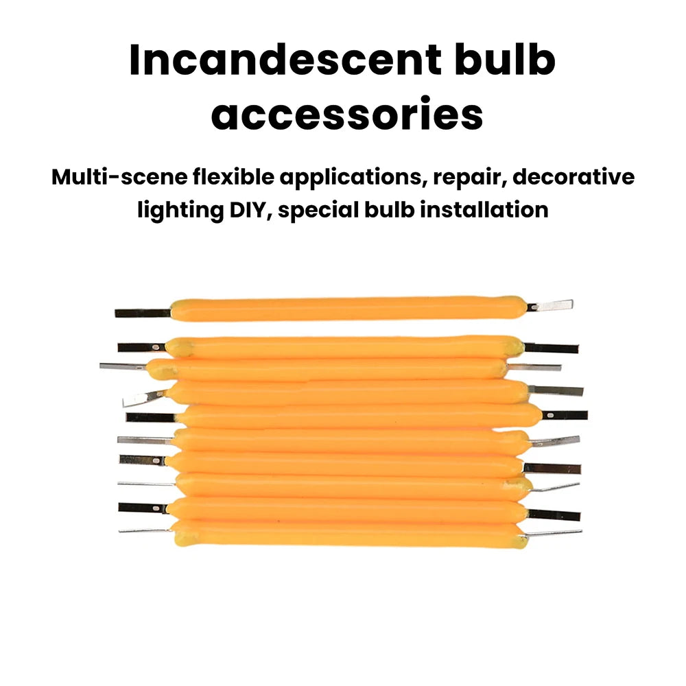 2200K/2700K/6500K DC 2.7-3.1V LED Ceramic Filament 38mm Hard Filament Retro Bulb Parts for Bulb Repair DIY Lighting Low Power Oasis Select