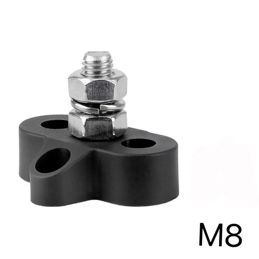 For Car Truck RV Boat Bus Bar Terminal Block Battery Power Stud Junction M6 M8 Bus Bar Heavy Duty Power Distribution Stud Oasis Select Black-M8
