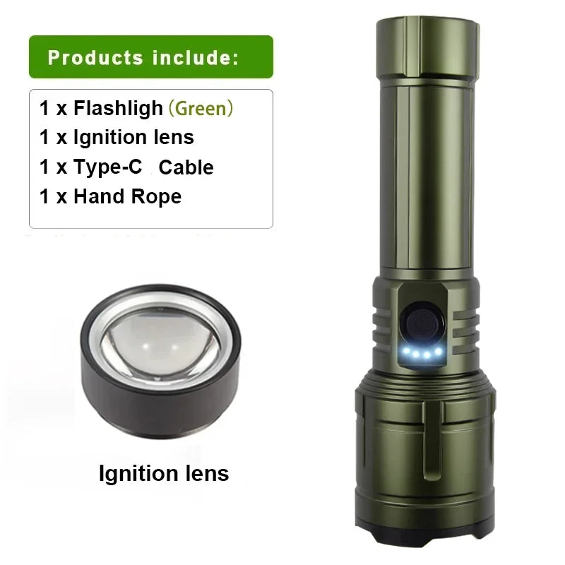 ZHIYU 3-in-1 Rechargeable Flashlight, Lighter & Power Bank 1200LM