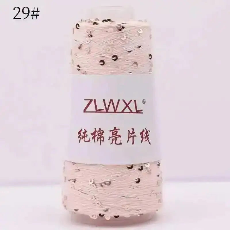 Sequin Cotton Yarn DIY Knitted Decoration Hand Crochet 400M
