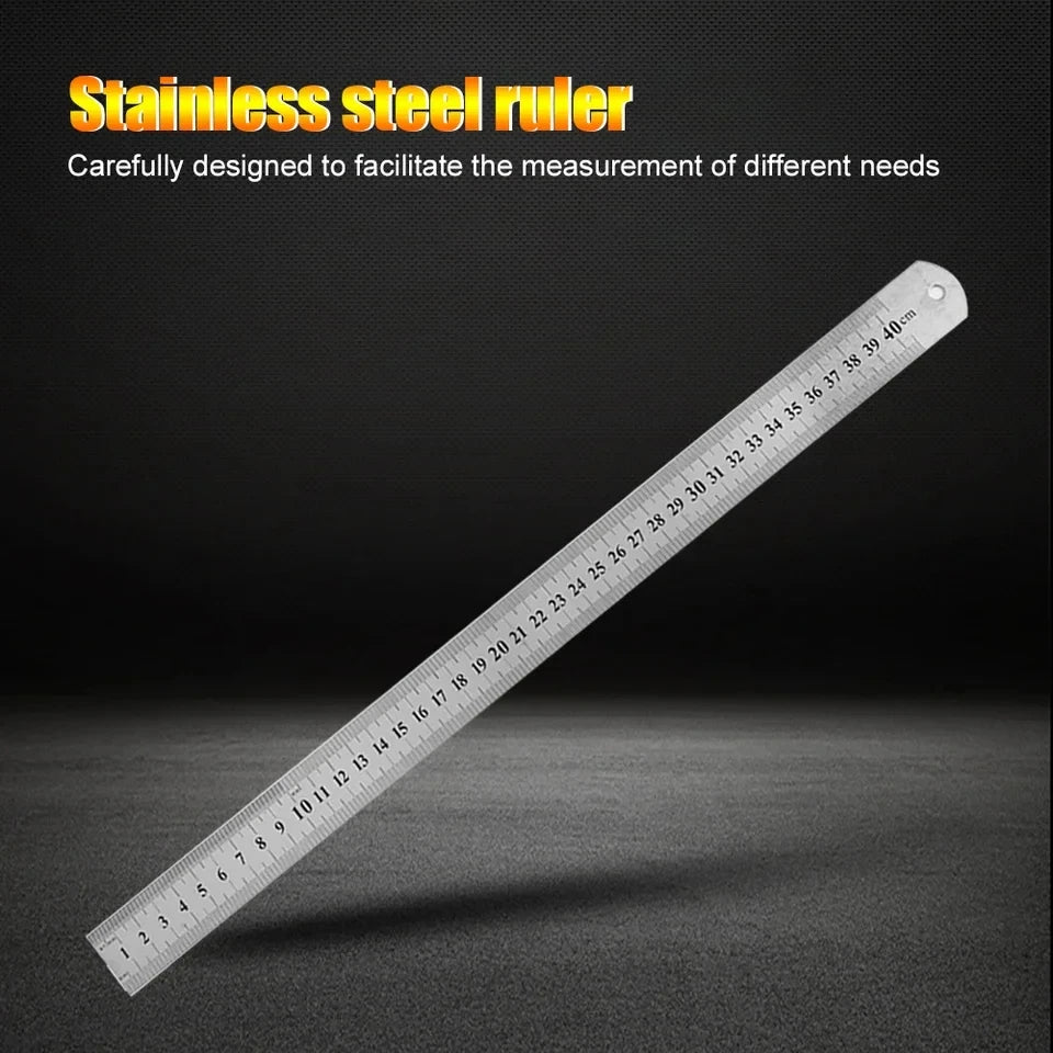 150mm-500mm Metal Scale Stainless Steel Straight Ruler Measuring Stationery Drafting Accessory Hand Tool School Office Supplies Oasis Select