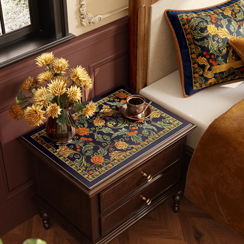 Retro American nightstand leather table mat light luxury waterproof wash free easy care dust tablecloth Oasis Select 50cm x 60cm WHITE