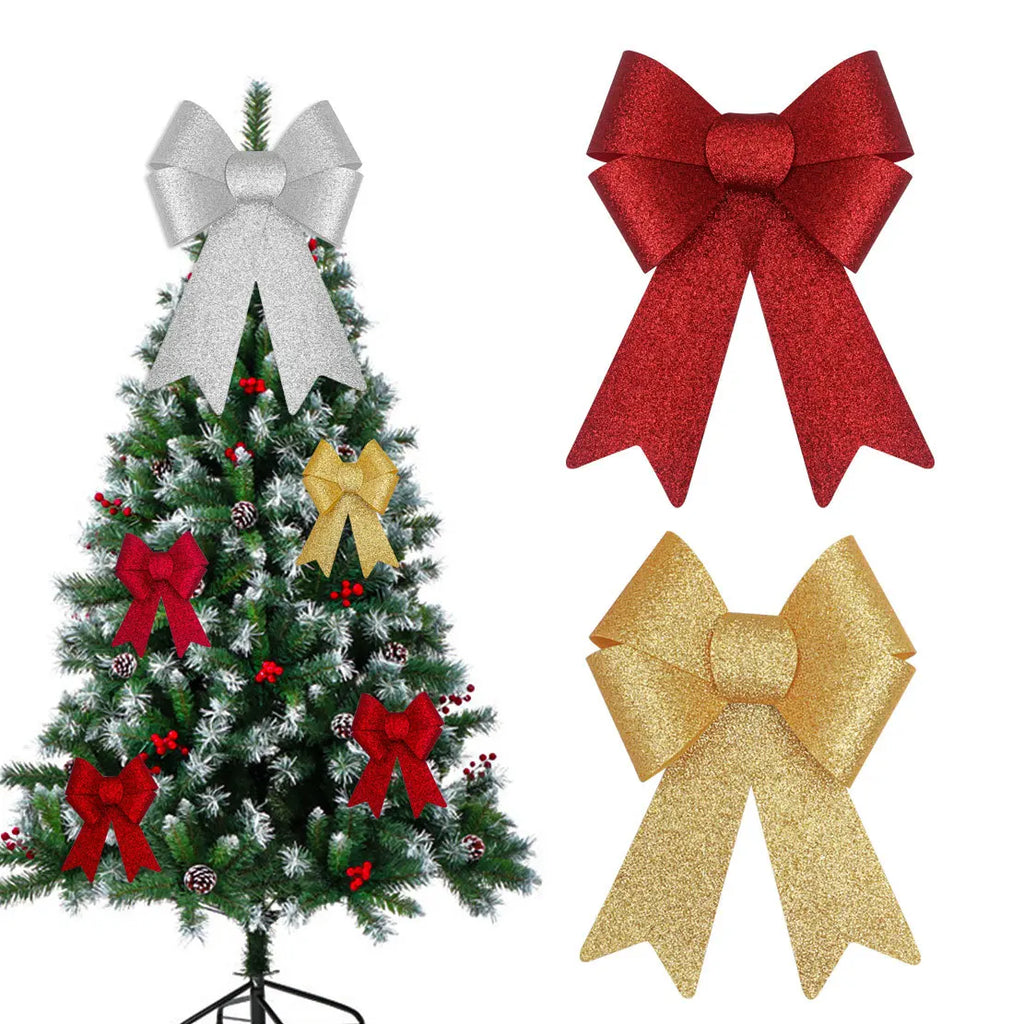 Christmas Bow Red Gold Xmas Tree Large Bowknot For Home Decoration Wedding Navidad New Year Party DIY Hanging Decor Oasis Select
