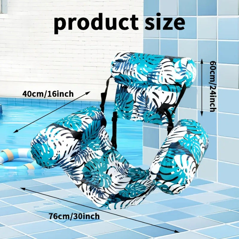 Inflatable Floating Lounger for Adult,Portable Pool Float Chair,Foldable Recliner for Swimming Pool,Lake,Beach Summer Relaxation Oasis Select Blue