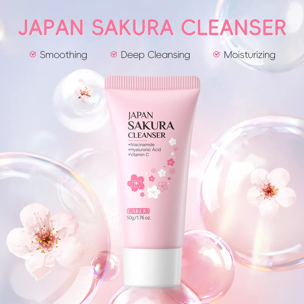LAIKOU Sakura Foaming Face Cleanser – Acne & Blackhead 50g Foaming Face Cleanser Oasis Select