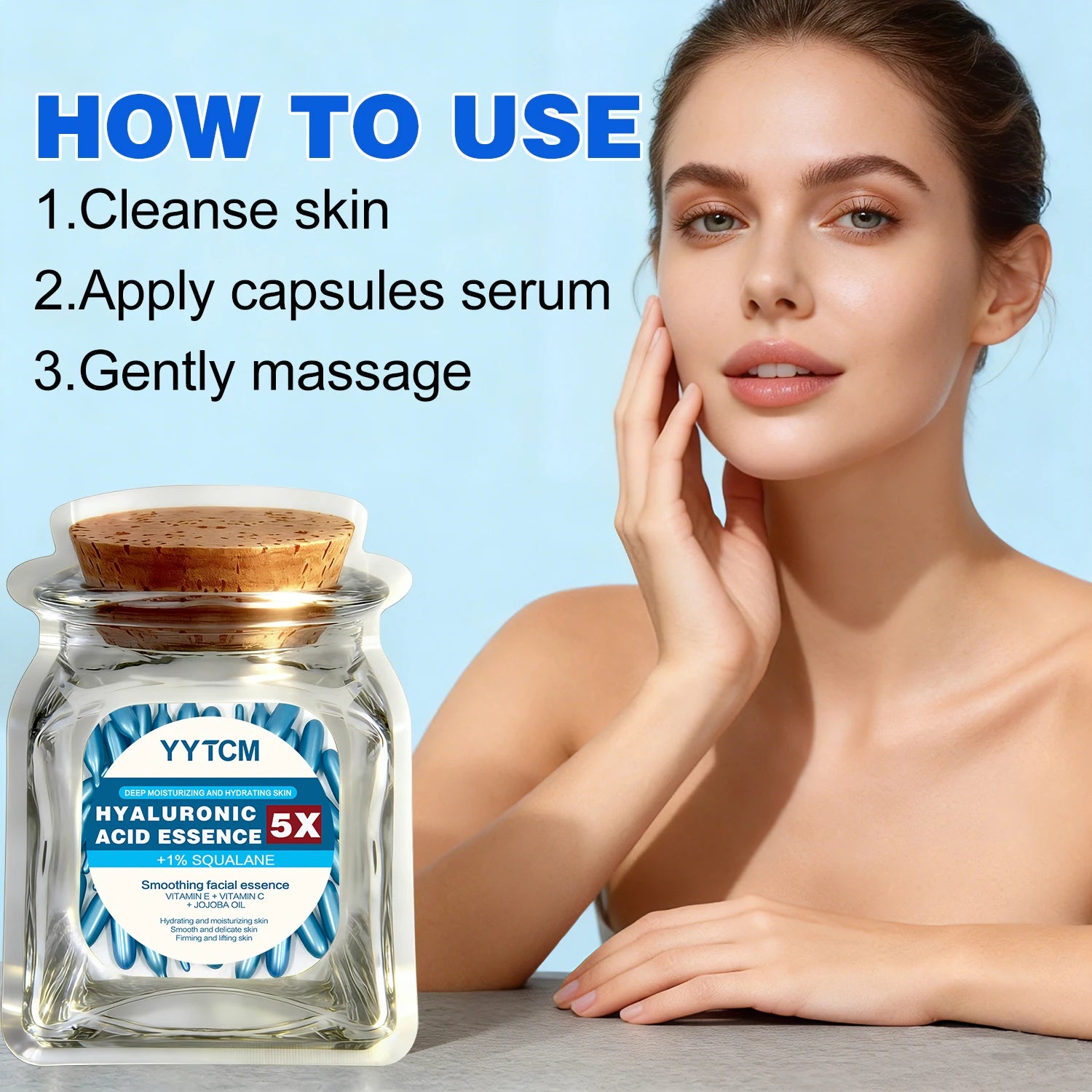 Hyaluronic acid deep moisturizing capsule essence, deep moisturizing and brightening skin essence 18/30/48/60/90/180capsules Oasis Select