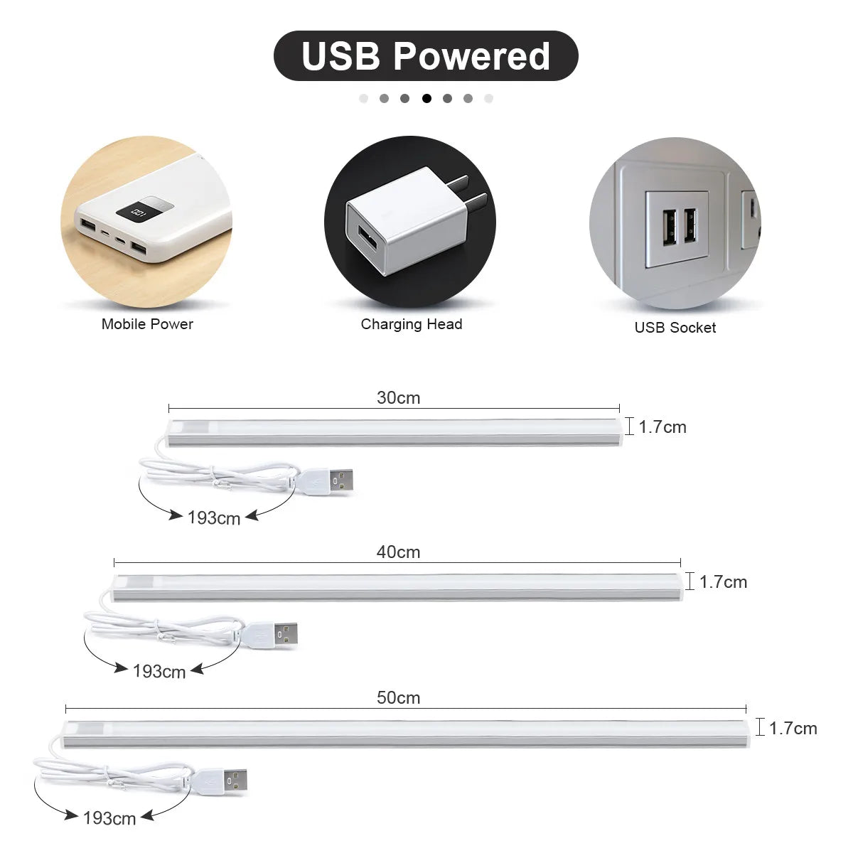 USB Wireless Induction Night Light - Bedroom Wardrobe/Cabinet Hand Wave Sensor Light No Drilling Installation,Study Wall Lamp Oasis Select