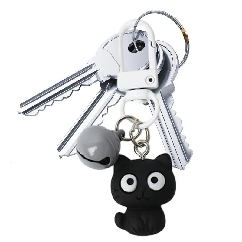 Cat Key Rings for Car Keys Black/White Cat Keychain Charm Keyring Pendant Eye-Catching Versatile Bag Pendants for School Bags Oasis Select
