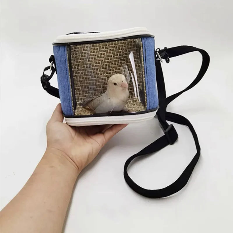 Super Portable Pet Bird Cage Parrot Carrier Travel Bag Breathable Lightweight Hamster Squirrel For Small Animals Pet Accessories Oasis Select