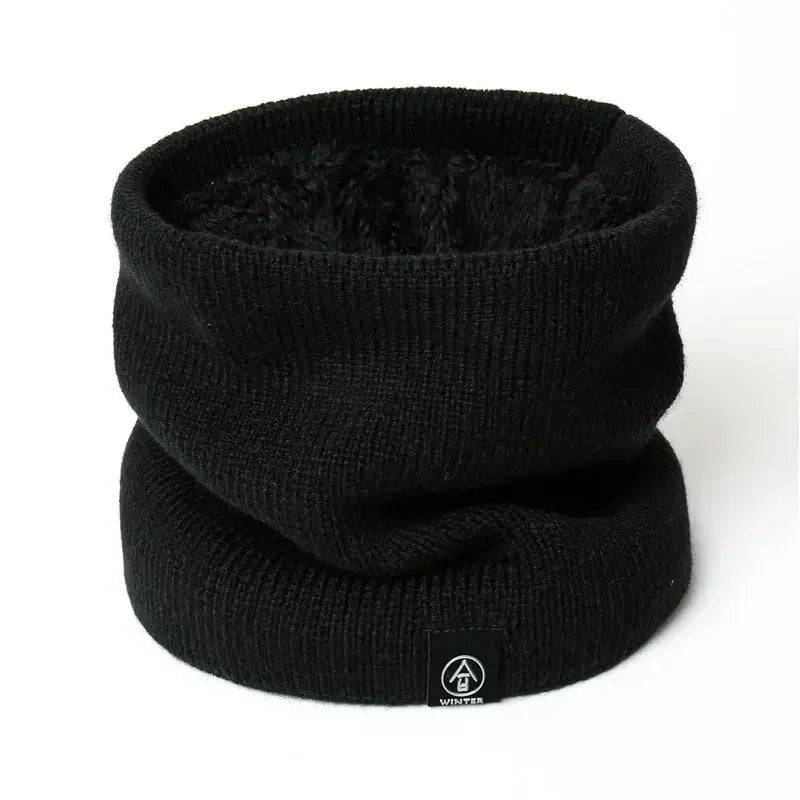 Knitted Solid Color Scarves Warm Thickened Neck Scarfs Ski Face Mask Tube Circle Scarf for Skiing Hiking C ycling Neck Warmer Oasis Select black