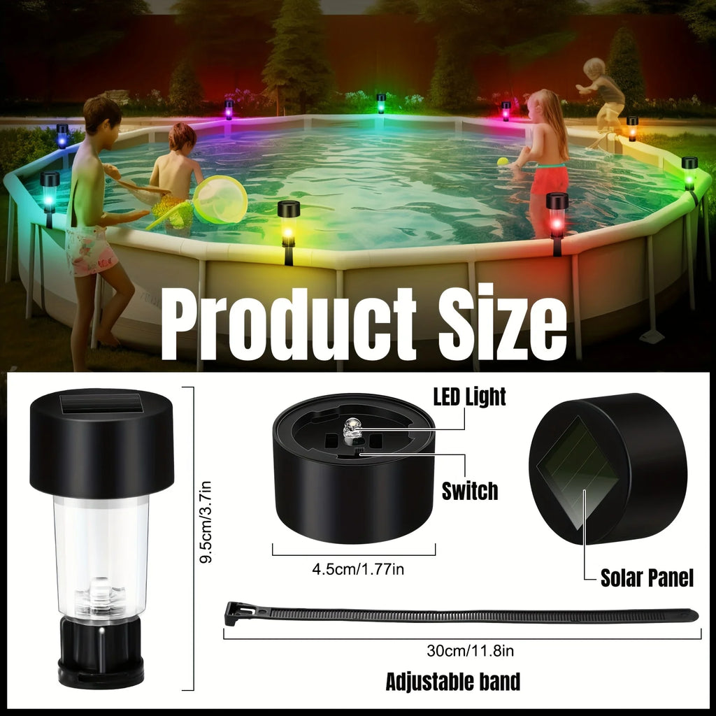 Solar LED Pool Rail Lights | IP44 Waterproof | 1–6 Pcs