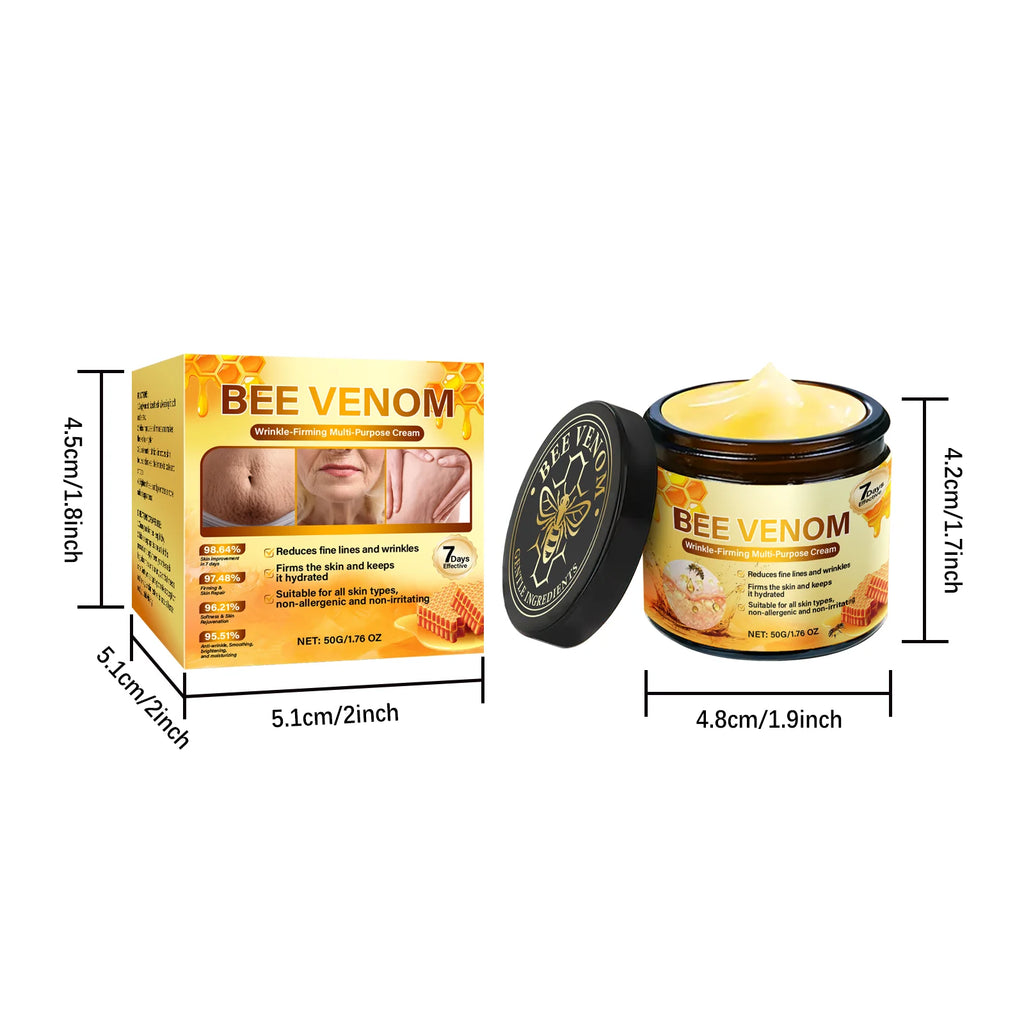 Bee Venom Firming Cream Anti-Wrinkle Lifting Face Moisturizer with Hyaluronic Acid Reduce Fine Lines Multipurpose Bee Venom Crea Oasis Select 50g Boxed