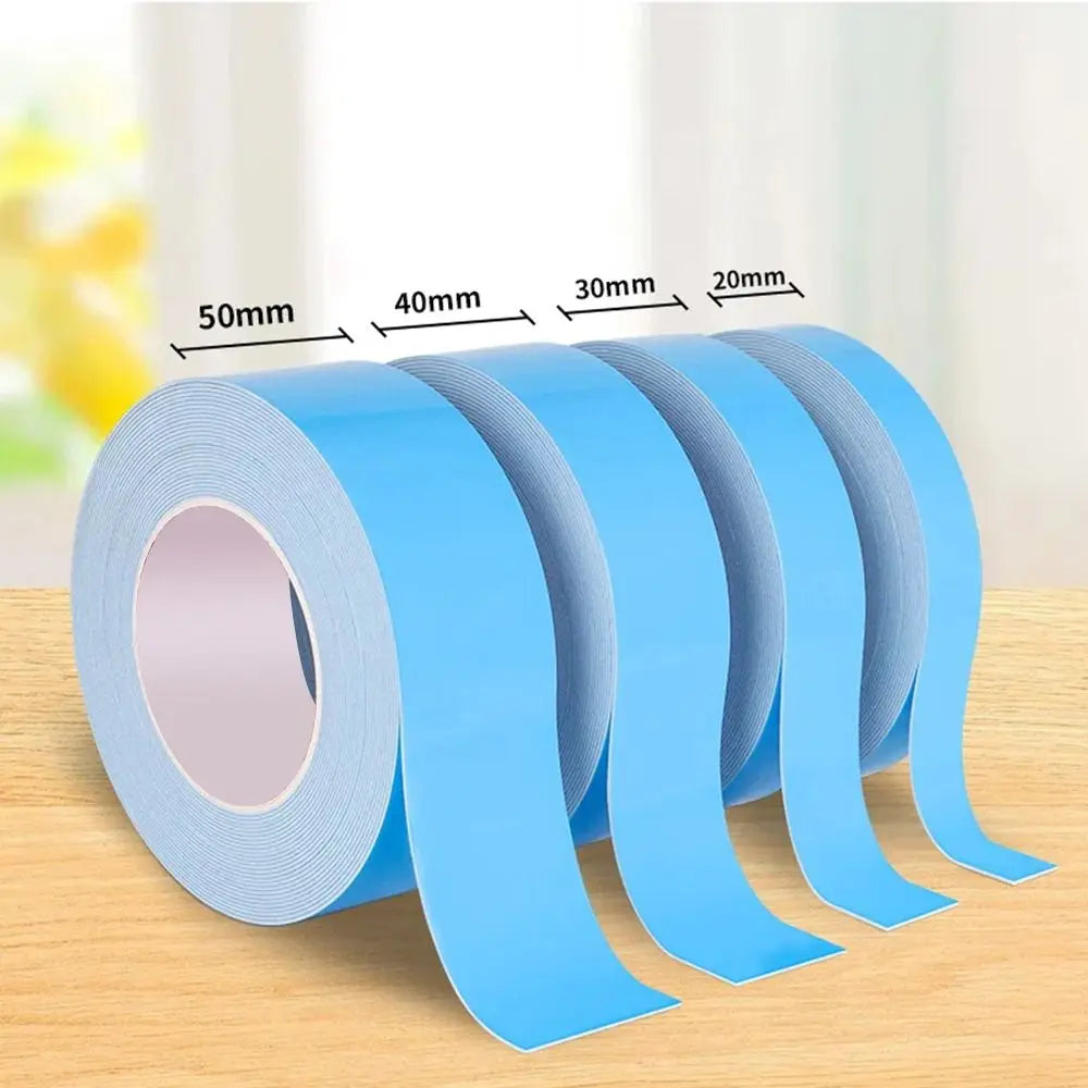 10Meters/Roll Blue Film White Double Sided Tape Strong Self Adhesive Multifunctional PE Foam Tape Sponge Strip Oasis Select