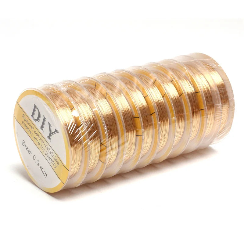 1Roll Silver Copper Wire 0.3/0.4/0.5/0.6/0.8mm Bead Cord for Bracelet Necklace Charm Beading Jewelry Making Supplies and Craft Oasis Select
