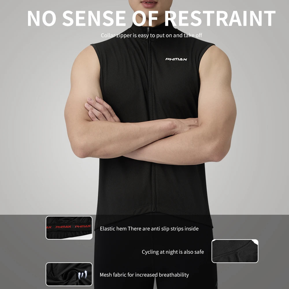 PHMAX Summer Cycling Vest Lightweight Breathable Quick-drying Sleeveless Reflective MTB Road Bike Motorcycle Vest Bike Jacket Oasis Select