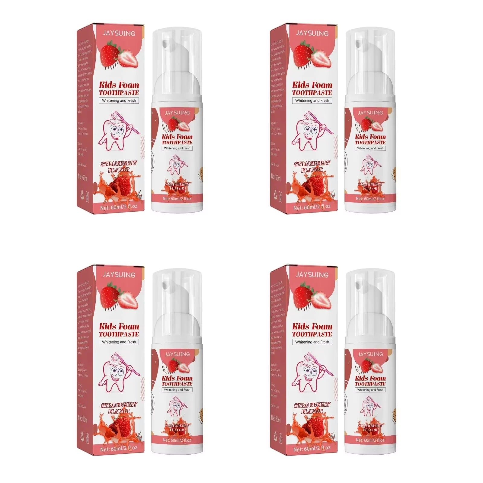 Kids Foam Toothpaste – Whitening, Stain Removal & Gum Care Kids Foam Toothpaste Oasis Select strawberryx4pcs