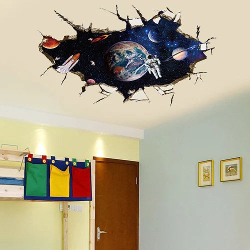 Space 3D three-dimensional wall pasted living room ceiling wall bedroom Creative room decoration wall painting background Oasis Select 5 60cm x 90cm