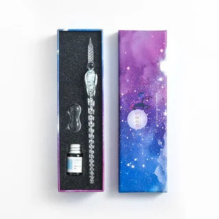 Starry Sky Glass Pen Set Signature Pen Crystal Student Dip Pen Glass Dip Pen Stationery Gift Pen Oasis Select 6