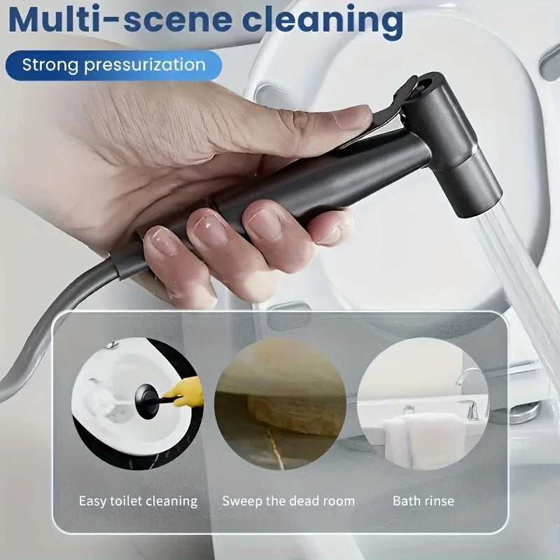 Handheld Stainless Steel Nozzle Bidet Toilet Companion Set Wall Mounted One in Two Out Angle Valve Kit Bathroom Accessories Oasis Select