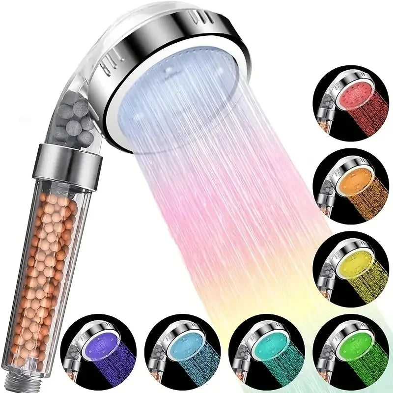 LED 3/7 Colors Shower Head Automatically Color-Changing LED Shower Light Water Saving Shower Head Bathroom Accessorries Oasis Select