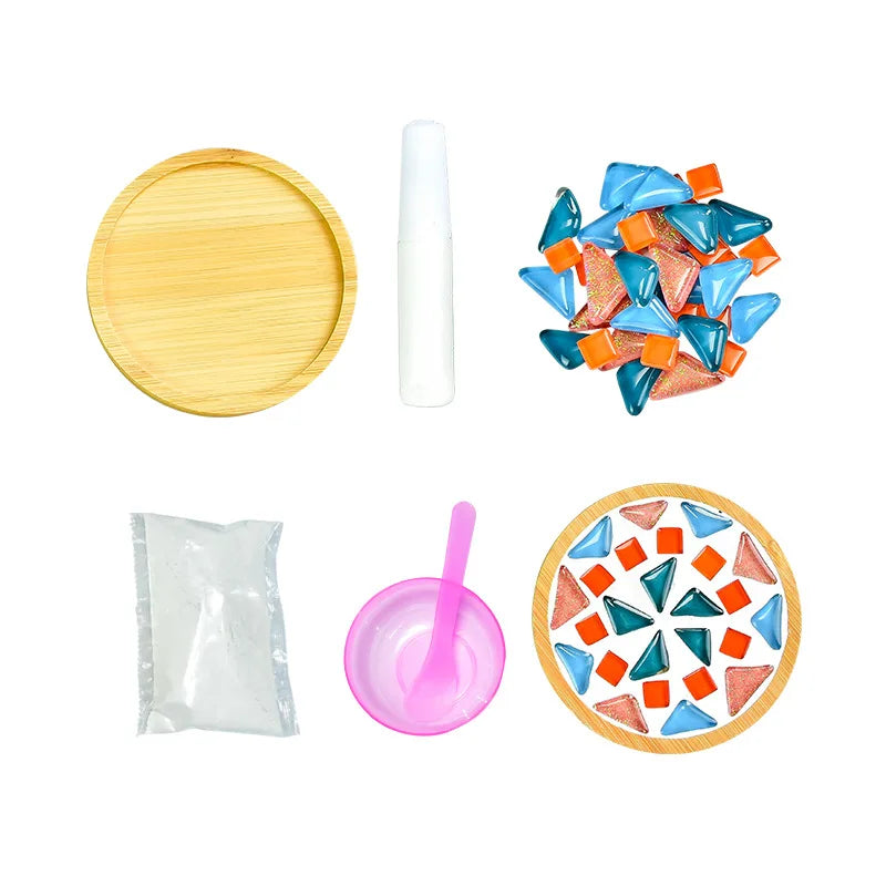 Mosaic Coasters DIY Creative Children's Handmade Material Pack Event New Year's Easter Handmade Diy Gifts Oasis Select