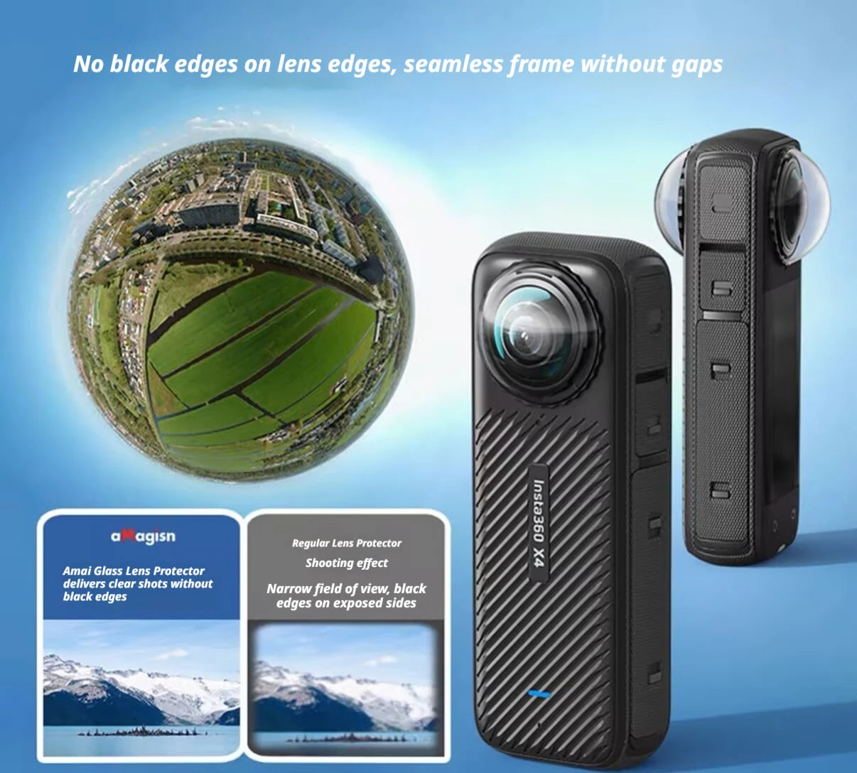 Tempered Glass Lens Guards for Insta360 X4 – 2-Pack