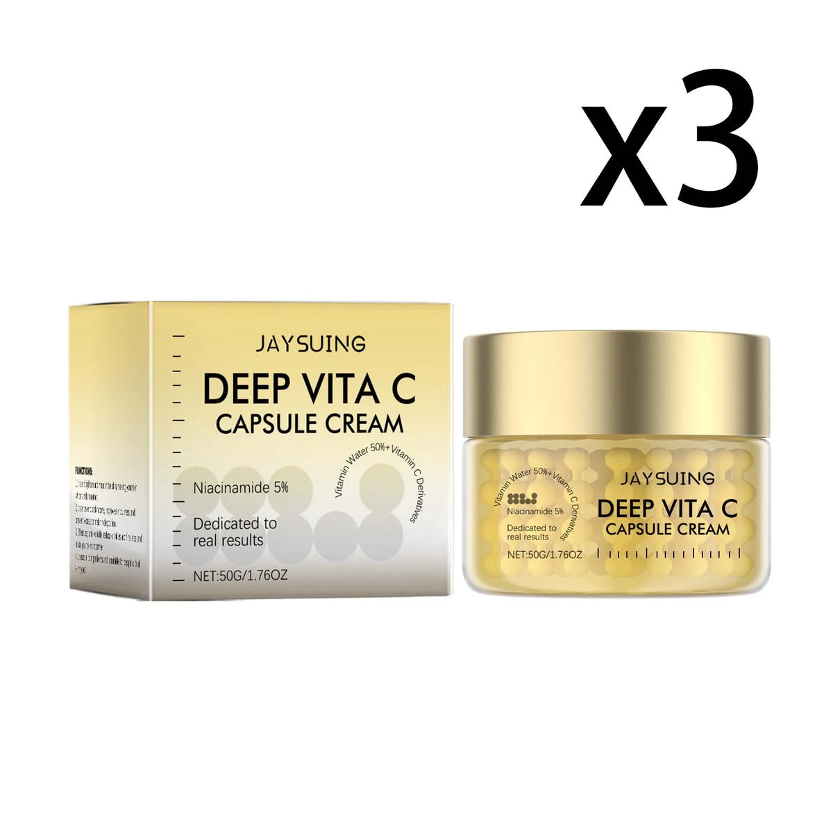 Jaysuing Vitamin C Gold Capsule Face Cream | 50g Brightening Brightening Face Cream Oasis Select 3x50g 50g