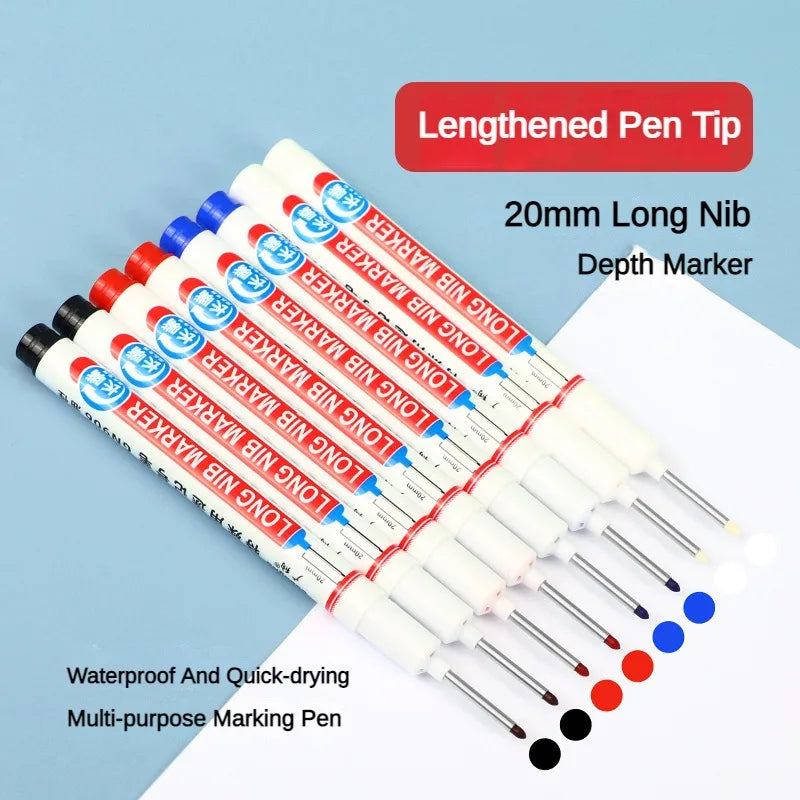 4PCS 20mm Deep Hole Long Nib Multi-Purpose Head Markers for Metal Perforating Pen Woodworking Decoration Art Supplies Oasis Select