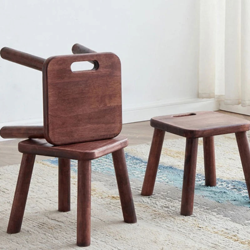 Nordic home living room solid wood small stool entrance shoe change bedroom sofa bench low stool pedal coffee table square stool Oasis Select