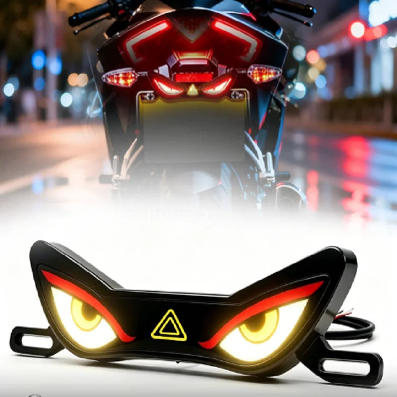 Motorcycle Demon Eye LED Brake Warning Light | 12V Neon Decor