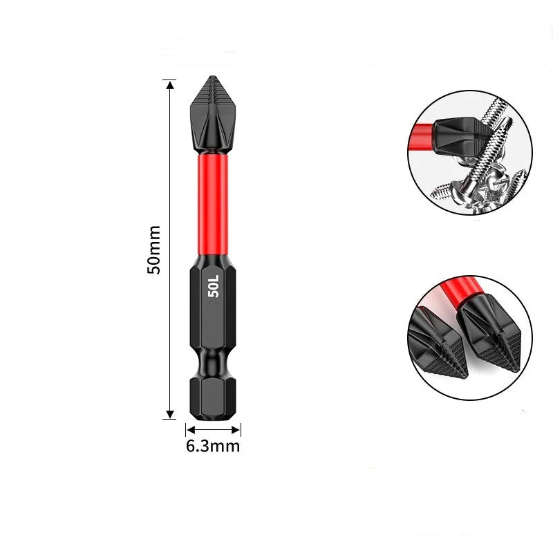 1Pcs Anti Slip And Impact Resistant Tungsten steel Screwdriver Bit Phillips Screwdriver Bit Magnetic Electric Drill Bit Stro Oasis Select 50mm