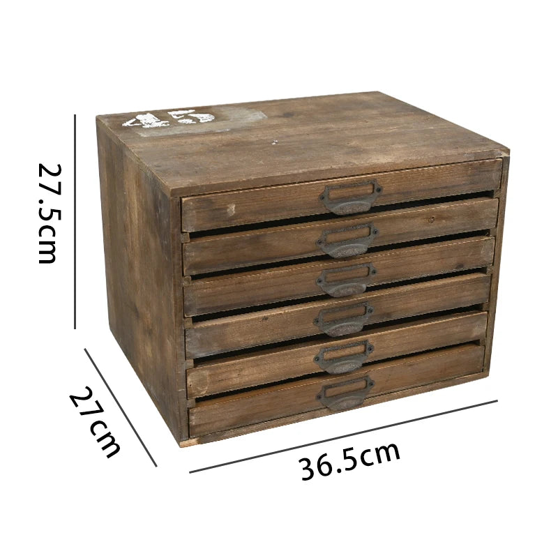 Japanese Vintage Storage Box Do Old Solid Wood Desktop Organizer Rustic Gray-White Metal Container for Home or Office Decor Oasis Select storage box