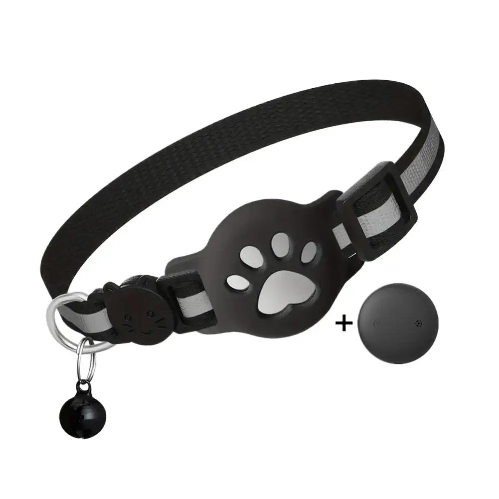 Cat Collar Compatible with Apple Airtag with Bell Adjustable Safety Buckle Reflective GPS Collar for Kittens Puppies Oasis Select 03