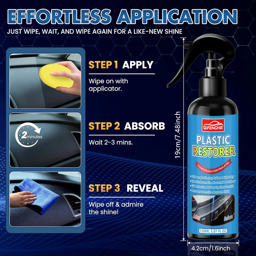 Black Trim And Plastic Restorer for Cars (5.07 Ounces/150ml) | Restore Fading Bumper, Rubber, Vinyl, Long-lasting UV Protection Oasis Select